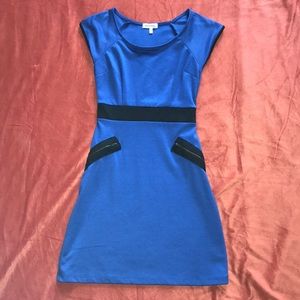 Blue and black dress